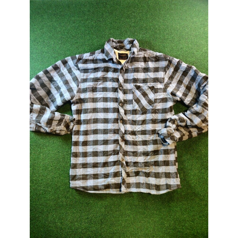 NOMAD Men's Blue Plaid Flannel Shirt Size S Long Sleeve Jacket